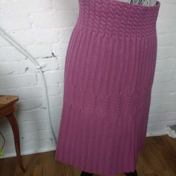 Wool Cable Knit Sweater Skirt - Picture 3 of 7